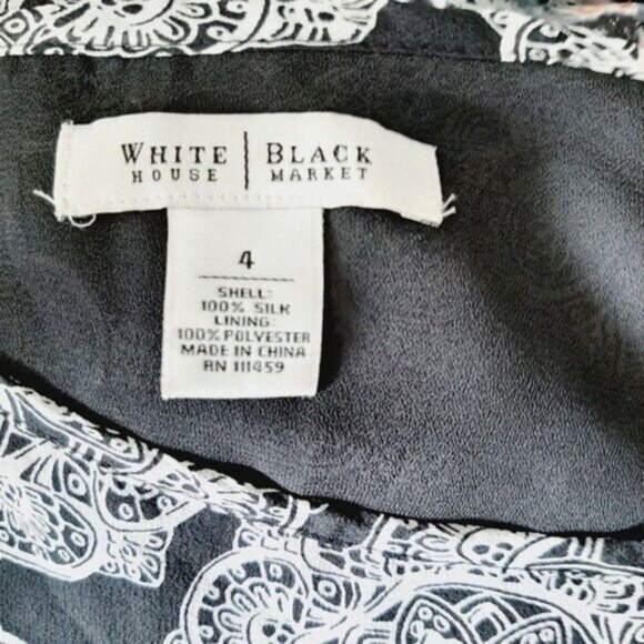 WHITE HOUSE BLACK MARKET 100% Silk Plisse Pleated Layered Skirt Sz 4 - Picture 8 of 8